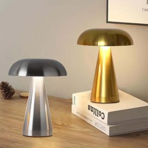 Rechargeable LED Touch Sensor Dimming Mushroom Table Night Light_0